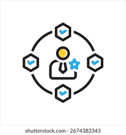 Vector colorful multi icon for experience