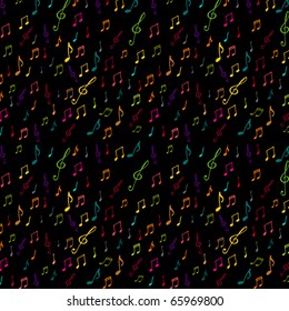 vector colorful music background with notes