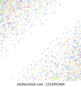 Vector colorful music notations background element in flat style