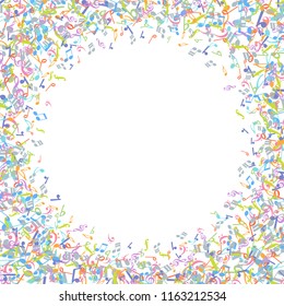 Vector colorful music notations background element in flat style