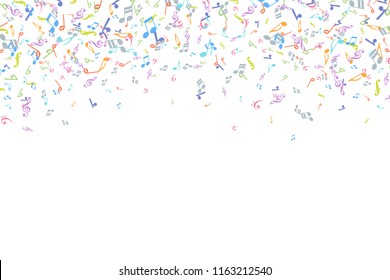 Vector colorful music notations background element in flat style