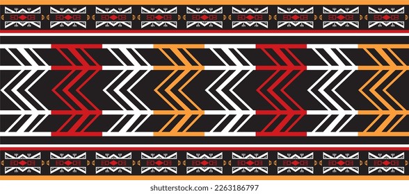 Vector colorful native american seamless pattern. Endless Aztec, Maya, Inca ornament. Drawing for border and frame.