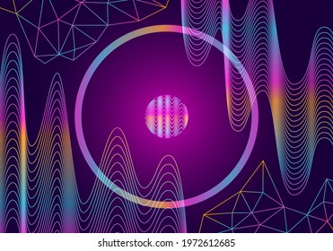vector colorful neo geometric and wave lines background for brochure banner and publication