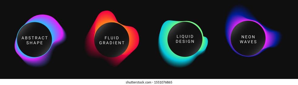Vector colorful neon templates  Circle shapes and vivid gradients  Fluid gradients for banners  posters  covers  invitations 