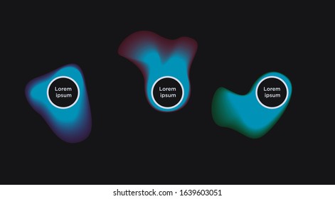 Vector colorful neon templates. Circle shapes with vivid gradients. Fluid gradients for banners, posters, covers, invitations
