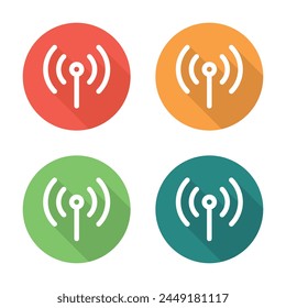 Iconos de red coloridos del Vector con la sombra