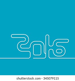Vector colorful new year card. Modern bright cover with 2016 inscription.