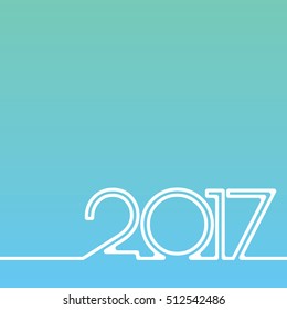 Vector colorful new year card. Modern bright cover with 2017 inscription. 2017 sign. Line minimalistic wallpaper. Isolated sign on background.