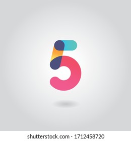 Vector Colorful Number Five Logo Design Stock Vector (Royalty Free ...