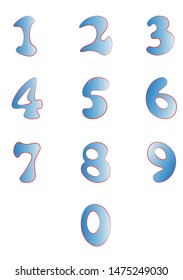 Vector colorful numbers for preschool kids
