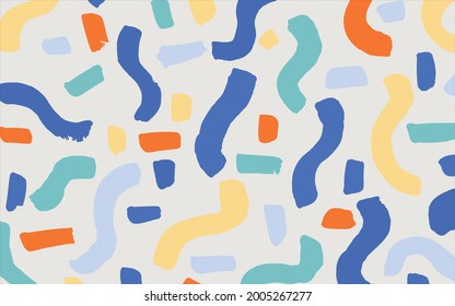 
Vector colorful organic grunge pattern. Abstract background with brush strokes. Hand drawn texture. Modern graphic design.