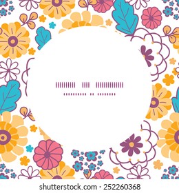 Vector colorful oriental flowers frame seamless pattern background