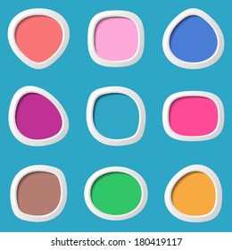 Vector colorful original round web buttons on blue