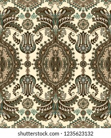 Vector colorful ornamental wallpaper. Ethnic design for textile, cover, wrapping paper, web, fabric. 