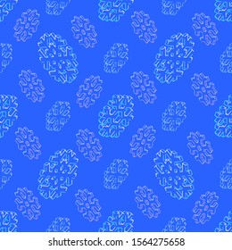 vector colorful outline design isometric realistic snowflake icons illustration seamless pattern isolated dark blue background 
