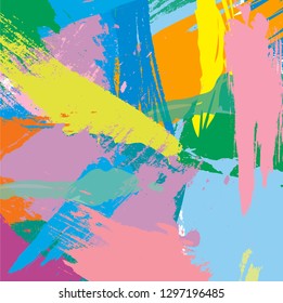 vector colorful paint brush and strokes, splash for poster, brochures, flyers, banner, wallpaper, poster. freehand composition 