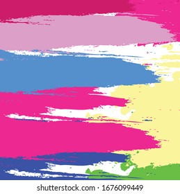 vector colorful paint brush and strokes, splash for poster, brochures, flyers, banner, wallpaper, poster. freehand composition 