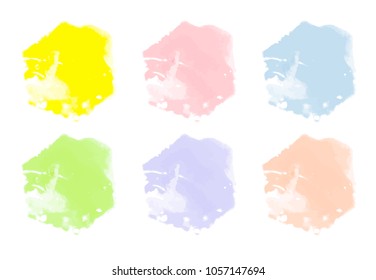 Vector colorful paint smear stroke stain set. Abstract textured art illustration. Acrylic Texture Paint Stain Illustration. Hand drawn brush strokes vector elements. Spring and summer colors.
