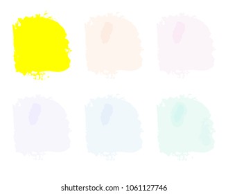 Vector colorful paint smear stroke stain set. Abstract textured art illustration. Acrylic Texture Paint Stain Illustration. Hand drawn brush strokes vector elements. Spring and summer colors.
