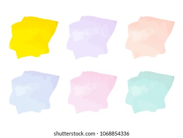 Vector colorful paint smear stroke stain set. Abstract textured art illustration. Acrylic Texture Paint Stain Illustration. Hand drawn brush strokes vector elements. Spring and summer colors.