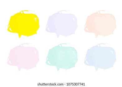Vector colorful paint smear stroke stain set. Abstract textured art illustration. Acrylic Texture Paint Stain Illustration. Hand drawn brush strokes vector elements. Spring and summer colors.