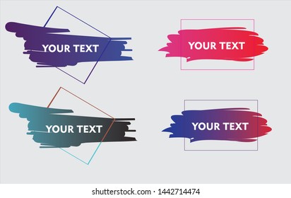 Vector colorful paint smear stroke stain set. Abstract textured art illustration. Acrylic Texture Paint Stain Illustration. Hand drawn brush strokes vector elements. Spring and summer colors. - Vector