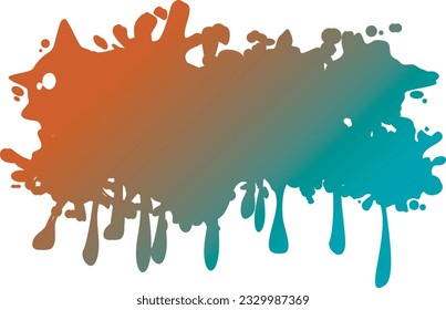 vector colorful paint spills with splashes in all directions