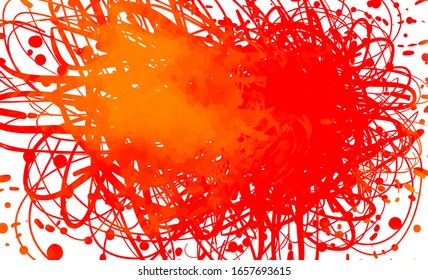 Vector colorful paint splash background, watercolor texture, bright yellow and red colors, abstract liquid shape.