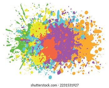 Vector colorful paint splashes background.