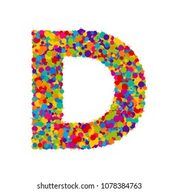 Vector Colorful Paint Splashes Font Letter Stock Vector (Royalty Free ...