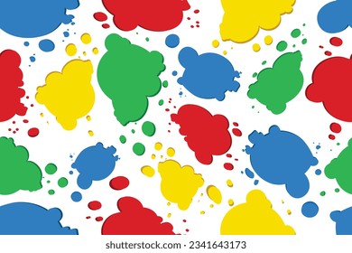 Pintura de color vectorial que muestra un patrón impecable en el fondo blanco Textura de la colorida tintaVolver a la escuela o el día del profesor Modelo de cartel de la plantilla de la escuela Concepto educativo para el nuevo periodo escolar. Imprimible repetible