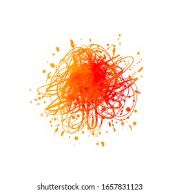 Placa de pintura coloreada vectorial, color lava exuberante, degradado de color agua, elemento decorativo aislado en fondo blanco.