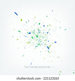 Vector colorful paint splatter on white background