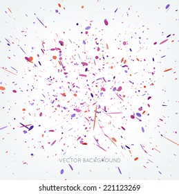 Vector colorful paint splatter on white background