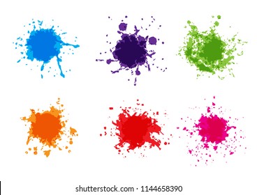 vector colorful paint splatter. Paint splash set.Vector illustration design.