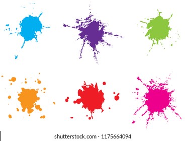 Paint Splat Setpaint Splashes Set Design Stock Vector (Royalty Free ...