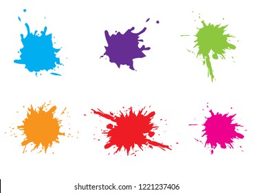 Vector Colorful paint splatter.Paint splash set.Vector illustration design.