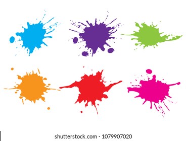 vector colorful paint splatter.Paint splashe set.Vector illustration design.