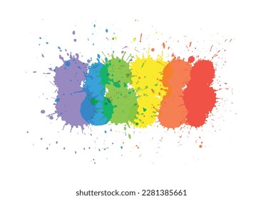 Vector colorful paint splatters background.
