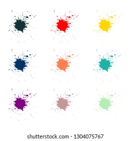 Vector Colorful paint splatters.Paint splashes set.Vector illustration.