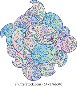 Vector colorful paisley texture with abstract flowers