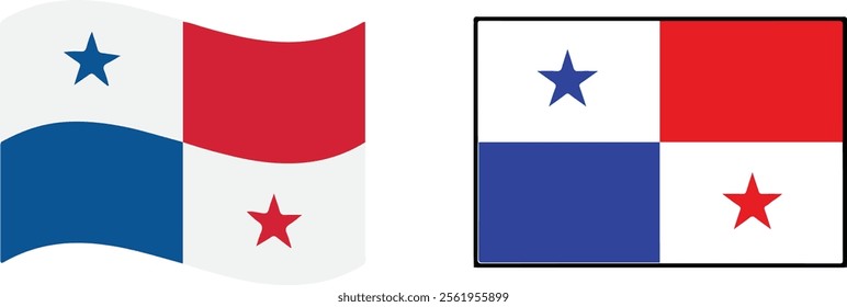 vector colorful panama flag drawing
