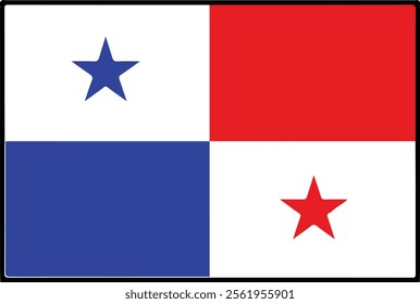 vector colorful panama flag drawing