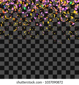 Vector Colorful Paper Confetti Isolated on Checkered Background