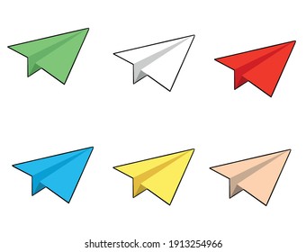 Vektorverschiedene Farben von Strichpapierebenen Design Elemente. Einzeln auf Weiß. 