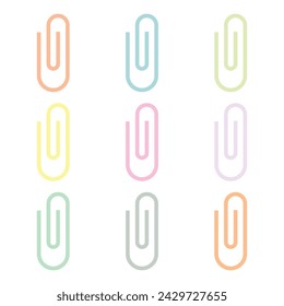vector colorful paperclip icon symbols