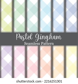 Vector colorful pastel Gingham Seamless pattern. Great for scrapbooking, paper crafts, fabric, sewing, wall paper, stationary, card making projects.