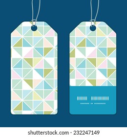 Vector colorful pastel triangle texture vertical stripe frame pattern tags set