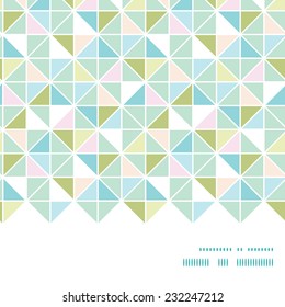 Vector colorful pastel triangle texture horizontal frame seamless pattern background
