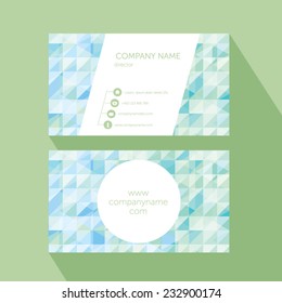 Vector colorful pastel triangle texture horizontal frame pattern business cards set